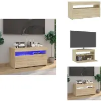 vidaXL Tv-kast - Tv-kasten - Tv-meubel - Tv-meubel Met LED-verlichting - Tv-meubel met LED-verlichting 75x35x40 cm sonoma eikenkleurig