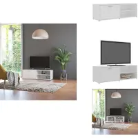 vidaXL Tv-meubel - Tv-meubels - Tv-meubelen - Tv-meubilair - Tv-meubel 120x34x37 cm bewerkt hout wit