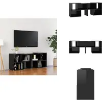 vidaXL Tv-kast - Tv-kasten - Tv-standaard - Tv-standaarden - Tv-meubel 104x30x52 cm bewerkt hout hoogglans zwart
