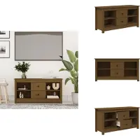 vidaXL Tv-kast - Tv-kasten - Tv-meubel - Hifi-meubel - Tv-meubel 103x36,5x52 cm massief grenenhout honingbruin