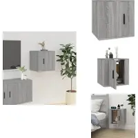 vidaXL Tv-kast - Tv-kasten - Televisiekast - Bijzetkast - Tv-wandmeubel 40x34,5x40 cm grijs sonoma eikenkleurig