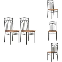 vidaXL Eetkamerstoelen, 2 stuks, bruin, MDF - Eetkamerstoelen