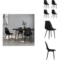 vidaXL Eetkamerstoelen, 4 stuks, zwart, PP-kunststof - Eetkamerstoelen