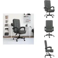 vidaXL bureaustoel met ligfunctie, donkergrijs, gestoffeerd - Bureaustoelen