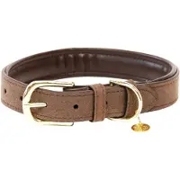 Kentucky Dogwear - Horsewear Dogwear Hondenhalsband - Velvet Leder - Bruin - Maat XL - 71cm - Hondenriem