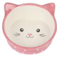 Happy pet voerbak kat polka roze / creme