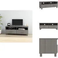 vidaXL Tv-meubel - Tv-meubelen - Tv Meubel - Tv Kast - Tv-meubel HAMAR 106x40x40 cm massief grenenhout lichtgrijs