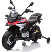 Vrooomy BMW F850 GS kinder elektrische motorfiets 12V (3–6 jaar) – Officieel gelicenseerd, met stabilisatorwielen, EVA-banden en MP3-functie – Kinder motorfiets – Rood