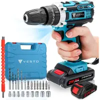 Vesto PowerDrive Accuboormachine - Accu Schroefboormachine - Boormachine – Schroevendraaier - Accuboortol - Incl. 2 Accu's