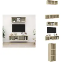 vidaXL Tv-kastenset - Tv-kastensets - Tv-kasten - Tv-meubelset - 2-delige Tv-meubelset spaanplaat sonoma eikenkleurig