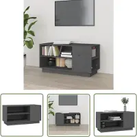 The Living Store vidaXL Hifi Kast - Tv Kast - Tv-meubel 80x35x40,5 cm massief grenenhout grijs - Televisiekast - Wooden Tv Stand - Grenshouten Tv Kast