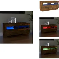 vidaXL Tv-kast - Tv-kasten - Tv-meubel - Hifi-meubel - Tv-meubel met LED-verlichting 80x35x40 cm gerookt eikenkleurig