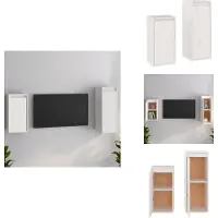 vidaXL Tv-kast - Tv-kasten - Tv-meubel - Hifi-meubel - Tv-meubelen 2 st massief grenenhout wit