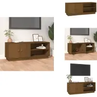 vidaXL Tv-kast - Tv-kasten - Tv-meubel - Hifi-meubel - Tv-meubel 105x34x40 cm massief grenenhout honingbruin