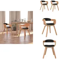 vidaXL Eetkamerstoelen, 2 stuks, zwart, beukenhout en kunstleer - Eetkamerstoelen