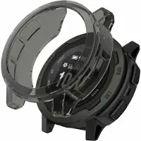 Strap-it TPU case - bescherm hoesje geschikt voor Garmin Instinct 2 (transparant-zwart)