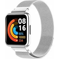 Strap-it Milanees Smartwatch bandje - Geschikt voor Redmi Watch 2 Lite Milanese band - zilver - Horlogeband / Polsband / Armband