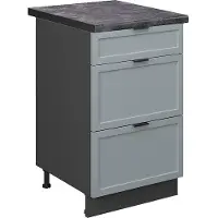 Vicco Keukenonderkast Fame-Line, Licht blauw-grijs/Antraciet, 50 cm, WB Antraciet