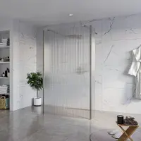 FortiFura Galeria Vrijstaande Inloopdouche - 120x200cm - Helder geribbeld - antikalk - 8mm veiligheidsglas - 2 zijwanden 40cm - wandsteunen en hoekprofielen - Geborsteld Gunmetal PVD SW927771