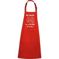 Kariban Mijncadeautje - Luxe Keukenschort - Het duurde 60 jaar - Unisex - Zwart - Leeftijd
