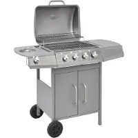 vidaXL Gasbarbecue 4+1 kookzone zilver