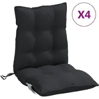 vidaXL Stoelkussens 4 st lage rug oxford stof zwart