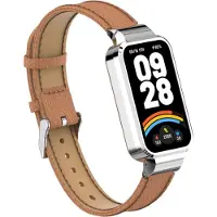 Strap-it Leren bandje met gespsluiting - geschikt voor de Xiaomi Smart Band 9 Active (bruin)