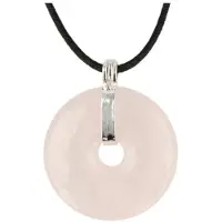 Ruben Robijn Roze kwarts donuthanger 40 mm aan koord