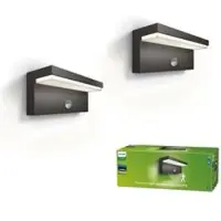 Philips Wandlamp buiten met bewegingssensor Bustan IR, zwart, Aluminium, Modern