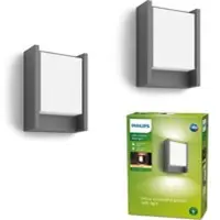 Philips LED-wandlamp buiten Arbour, zwart, Aluminium, Modern, LED wandlamp buiten