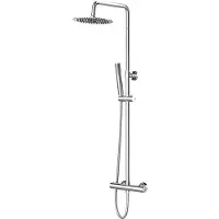 Alvoro Eclipse Opbouw Regendoucheset - Chroom - Messing - Kranen, Douchekranen, Douchesets, Opbouw Douchesets, Stortdouches - Kranen, Douchekranen, Douchesets, Opbouw douchesets, Stortdouches