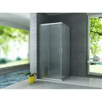 Aloni douchecabine, hoekinstap, schuifdeuren, frame chroom, 80x80x195 cm