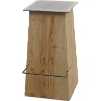 Mendler Barkruk -L76, barkruk counterkruk, industrieel massief hout MVG-gecertificeerd, naturel met metaal look