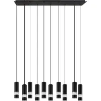 Eglo 39707 Bernabeta Hanglamp Staal Zwart/Kunstof Transparant - 10 x GU10 4,6W
