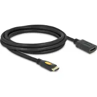 DeLOCK 83080 HDMI-kabel HDMI Verlengkabel HDMI-A-stekker, HDMI-A-bus 2.00 m Zwart 4K UHD, Vergulde steekcontacten