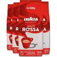 Lavazza Qualità Rosso Koffiebonen - Koffie Blend van Robusta en Arabica Bonen - Intensiteit 5/10 - 4 x 500 gram