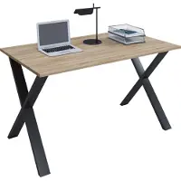 VCM Schreibtisch, 160 x 80 cm, Computertisch mit Metallgestell, Bürotisch für Homeoffice und Arbeitszimmer - Lona X
