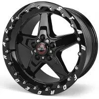 Race Star 92 Drag Star Bracket Racer 17x10.5 5x4.50BC 7.6BS Gloss Black Wheel - Single Bead Lock