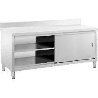 Royal Catering RVS werkkast - ECO - 200 x 70 cm - 600 kg - achterwand -