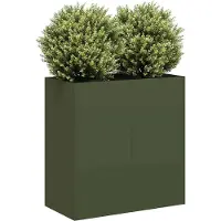 vidaXL Plantenbak 80x40x80 cm koudgewalst staal olijfgroen