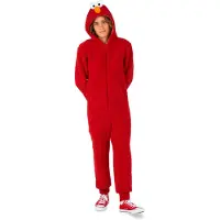 Opposuits onesie Elmo rood Jongens Polyester Capuchon All over print - maat 170/176