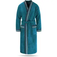 Normani Badjas lang turquoise / cyaan blauw / bordeaux / wit
