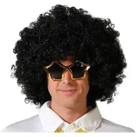 Atosa Pruik Zwart Afrohaar