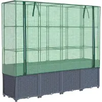 vidaXL Verhoogde plantenbak met kashoes rotanlook 160x40x153 cm