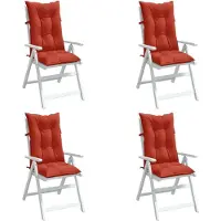 vidaXL Stoelkussens 4 st hoge rug 120x50x7 cm stof gemêleerd rood