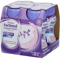 Fortimel Compact Protein 2.4kcal | Rode Vruchtensmaak | Voedingssupplement Ondervoeding 4x125 ml Vloeistof