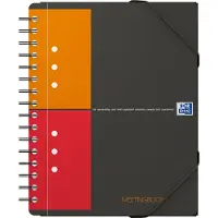 Oxford International Collegeblok met spiraal A5+ Geruit Spiraalbinding Polypropyleen Zwart 160 Pagina's 80 Vellen