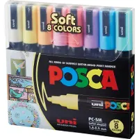 Taidepiste PC-5M Lakmarker Kleurenassortiment Medium Ronde punt 1,8 - 2,5 mm 8 Stuks