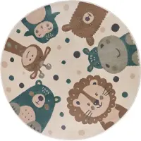 Home Collection Vloerkleed Kids Animal Party Rond 100 ø cm
