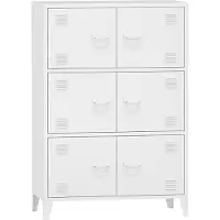 En.casa Bureaukast Hamina 113x80x40 cm staal wit